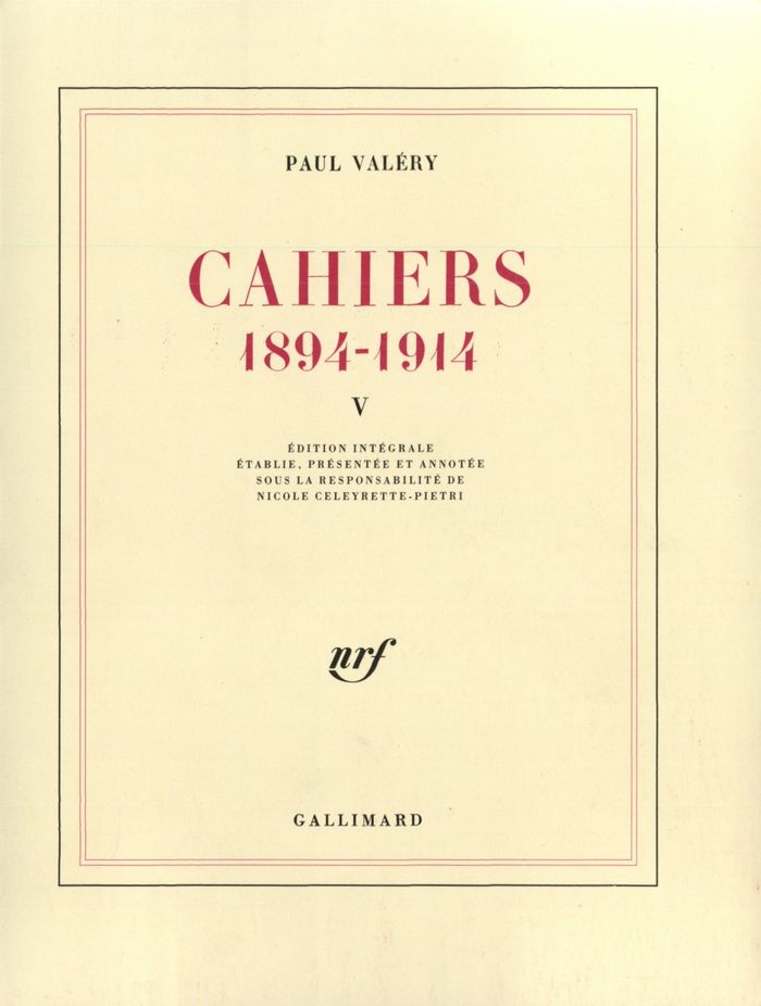 Couverture du livre « CAHIERS - VOL05 - (1894-1914)-1902-1903 » de Paul Valery, librairie Les Contes Infusés à Corte