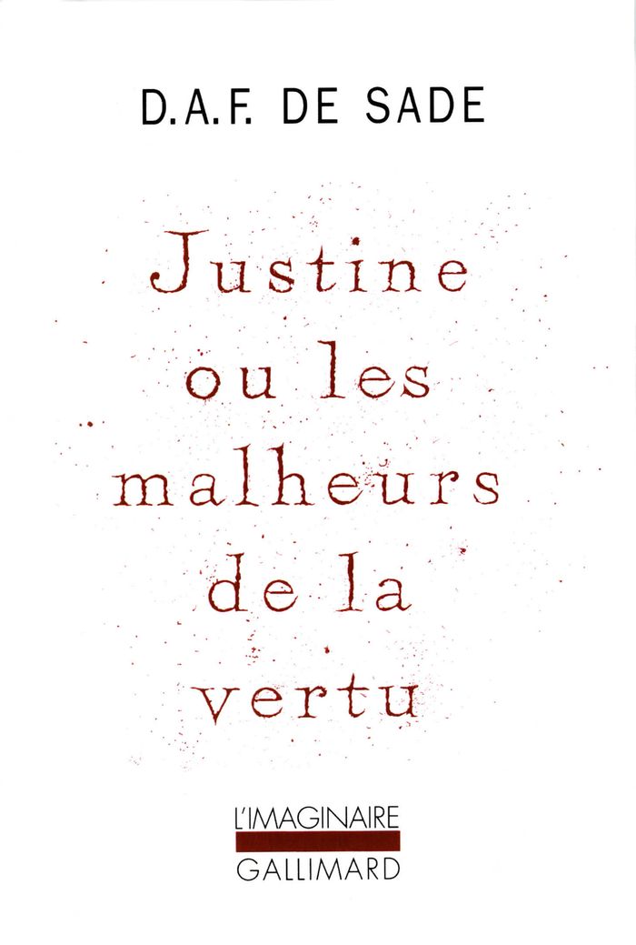 Couverture du livre « JUSTINE OU LES MALHEURS DE LA VERTU » de Sade/chatelet, librairie Les Contes Infusés à Corte