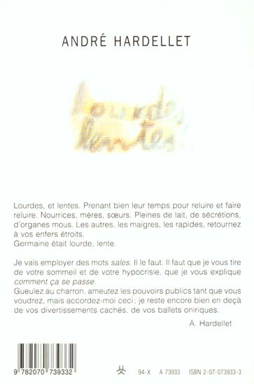Quatrième de couverture de « LOURDES, LENTES... »