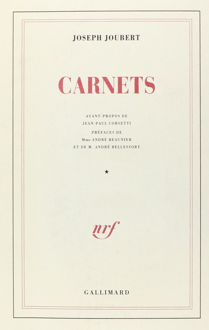 Couverture du livre « CARNETS I, II » de Joubert/bellessort, librairie Les Contes Infusés à Corte