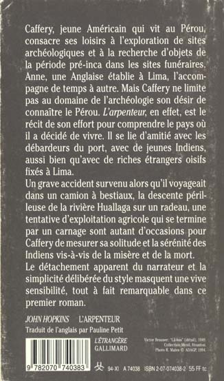 Quatrième de couverture de « L'ARPENTEUR »