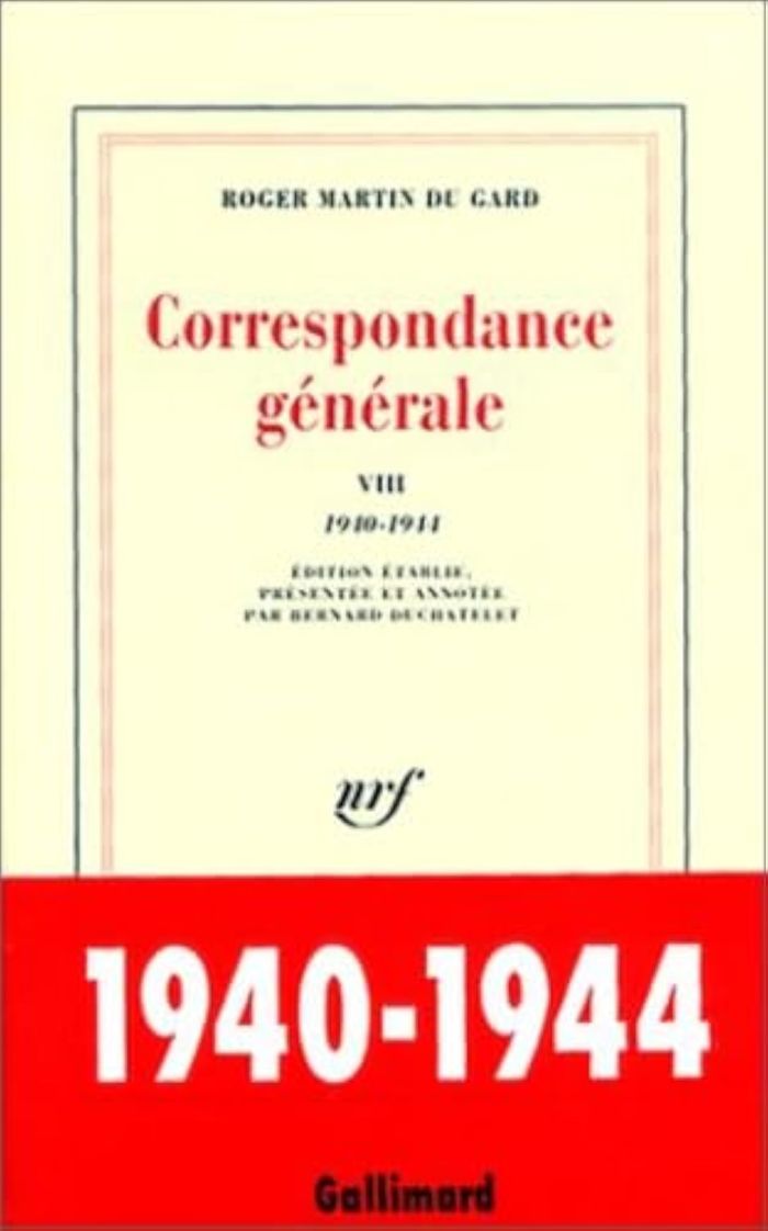 Couverture du livre « CORRESPONDANCE GENERALE - VOL08 - 1940-1944 » de Martin Du Gard Roger, librairie Les Contes Infusés à Corte