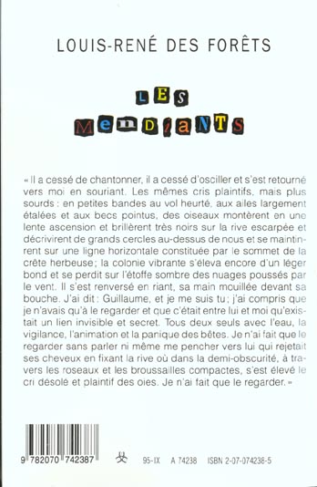 Quatrième de couverture de « LES MENDIANTS »