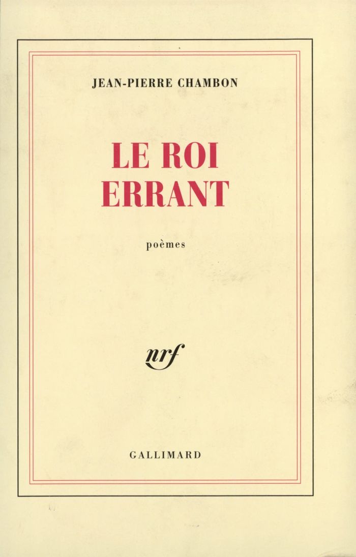 Couverture du livre « LE ROI ERRANT » de Jean-Pierre Chambon, librairie Les Contes Infusés à Corte
