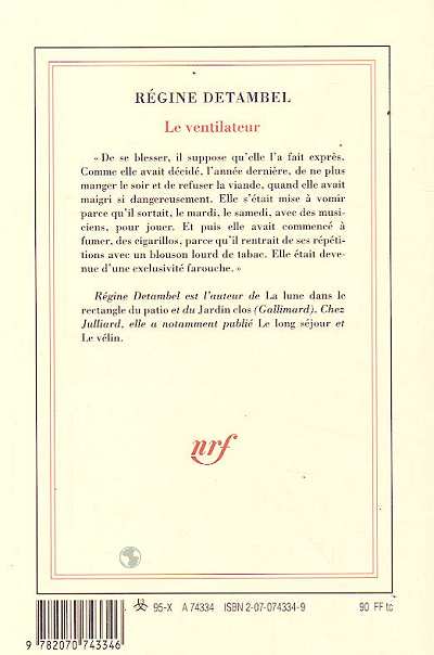 Quatrième de couverture de « LE VENTILATEUR »