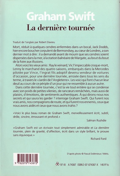 Quatrième de couverture de « LA DERNIERE TOURNEE »