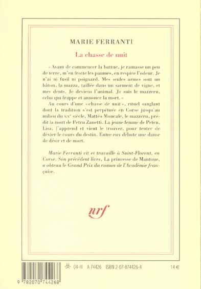 Quatrième de couverture de « LA CHASSE DE NUIT »