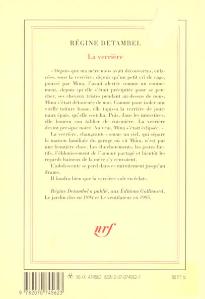Quatrième de couverture de « LA VERRIERE »