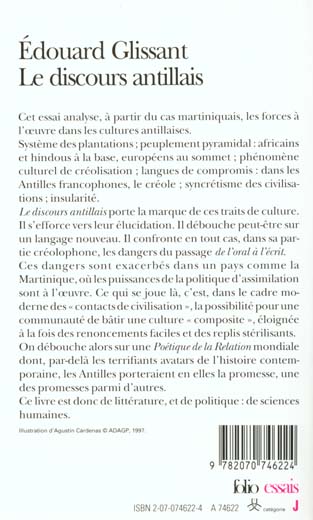 Quatrième de couverture de « LE DISCOURS ANTILLAIS »