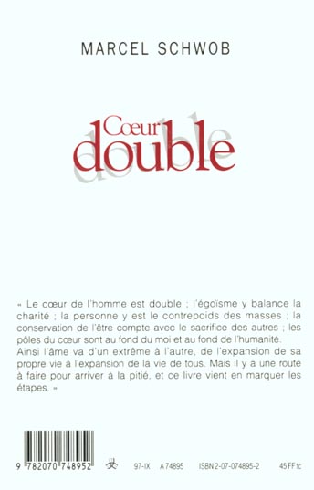 Quatrième de couverture de « COEUR DOUBLE »
