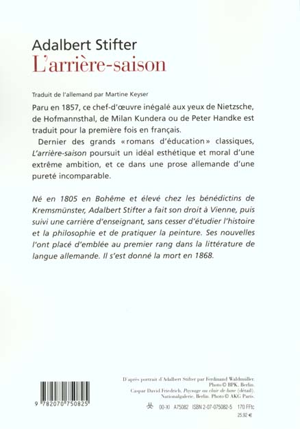 Quatrième de couverture de « L'ARRIERE-SAISON »