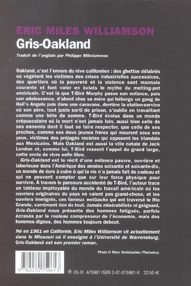 Quatrième de couverture de « GRIS-OAKLAND »