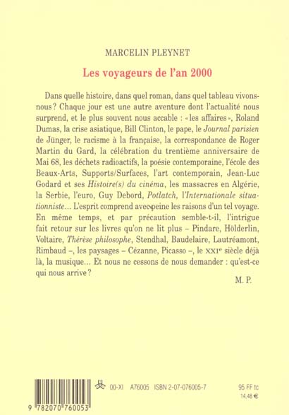 Quatrième de couverture de « LES VOYAGEURS DE L'AN 2000 - ROMANS »