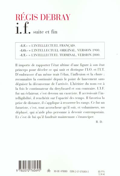 Quatrième de couverture de « I. F. - SUITE ET FIN »