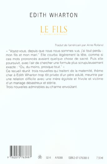 Quatrième de couverture de « Le fils : et autres nouvelles »