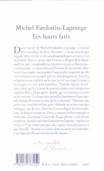 Quatrième de couverture de « LES HAUTS FAITS »