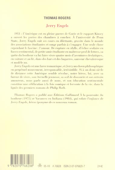 Quatrième de couverture de « JERRY ENGELS »