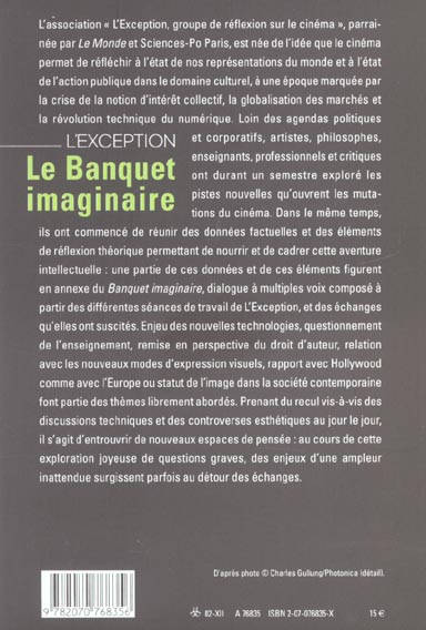 Quatrième de couverture de « LE BANQUET IMAGINAIRE »