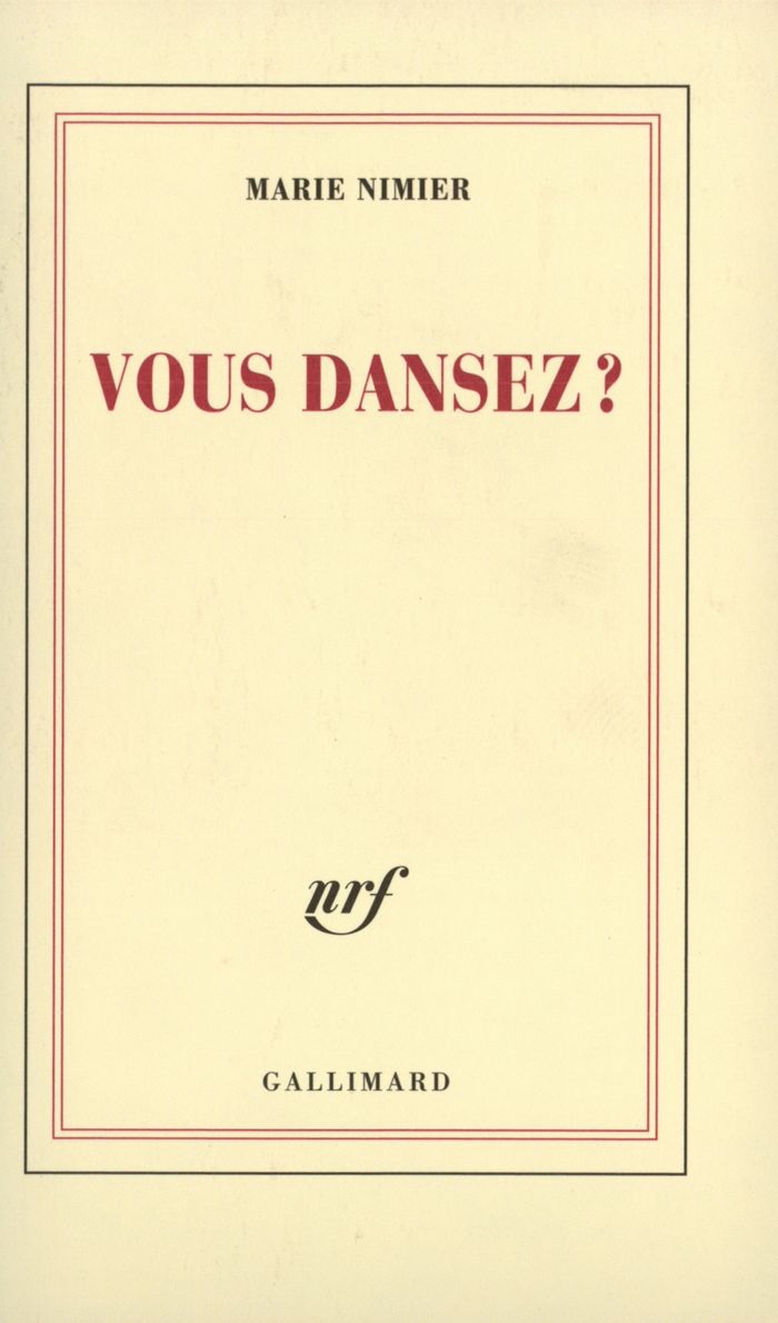 Couverture du livre « VOUS DANSEZ ? » de Marie Nimier, librairie Les Contes Infusés à Corte
