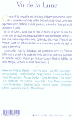 Quatrième de couverture de « VU DE LA LUNE - NOUVELLES OPTIMISTES »