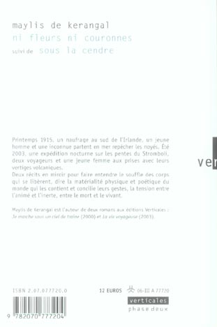 Quatrième de couverture de « Ni fleurs ni couronnes »