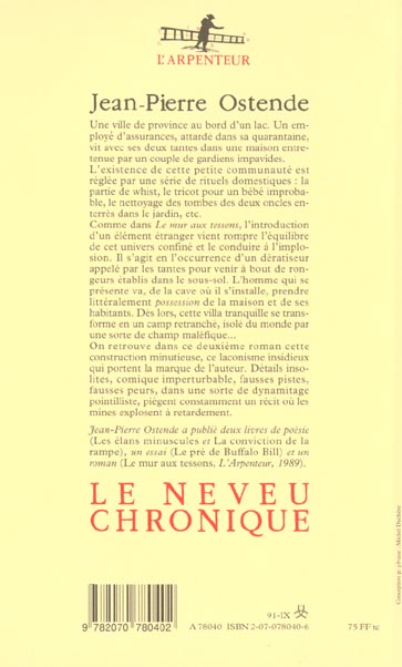 Quatrième de couverture de « LE NEVEU CHRONIQUE »