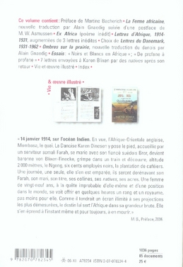 Quatrième de couverture de « AFRIQUE »