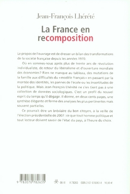 Quatrième de couverture de « LA FRANCE EN RECOMPOSITION »