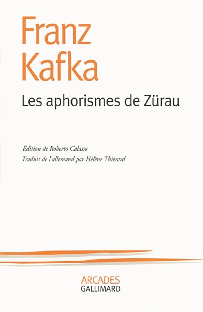 Couverture du livre « Les aphorismes de Zürau » de Franz Kafka, librairie Les Contes Infusés à Corte