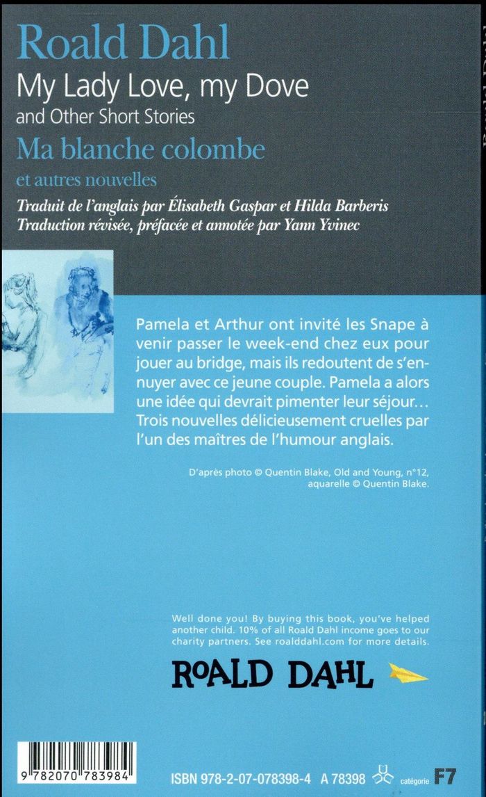 Quatrième de couverture de « Ma blanche colombe : et autres nouvelles »