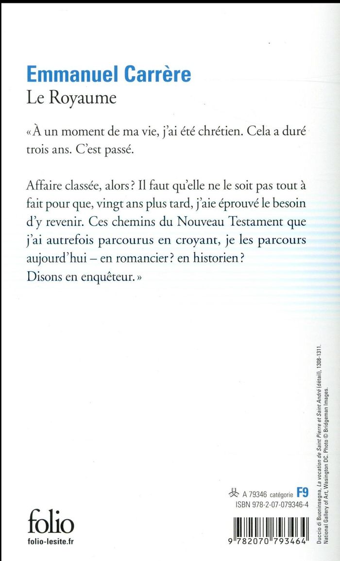 Quatrième de couverture de « Le royaume »