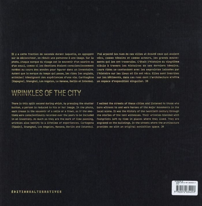 Quatrième de couverture de « WRINKLES OF THE CITY - DES RIDES ET DES VILLES »