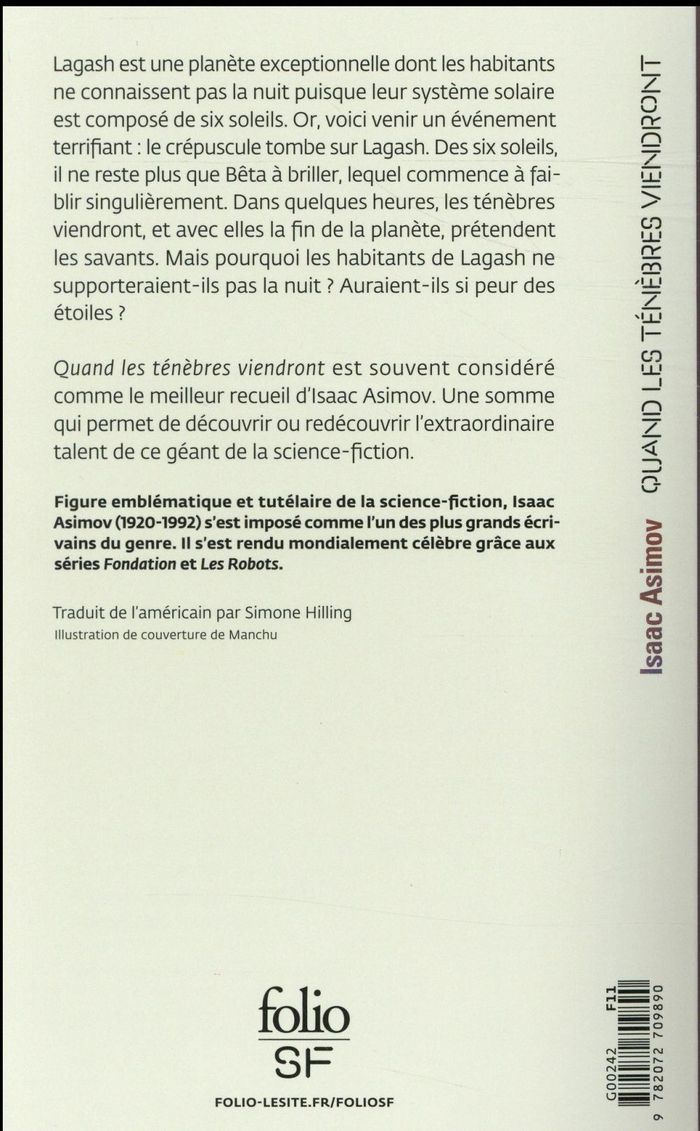 Quatrième de couverture de « Quand les ténèbres viendront »