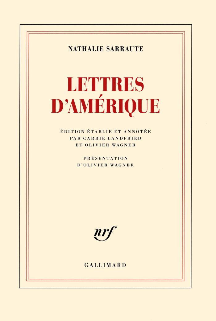 Couverture du livre « Lettres d'Amérique » de Nathalie Sarraute, librairie Les Contes Infusés à Corte