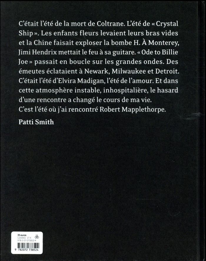 Quatrième de couverture de « Just kids »