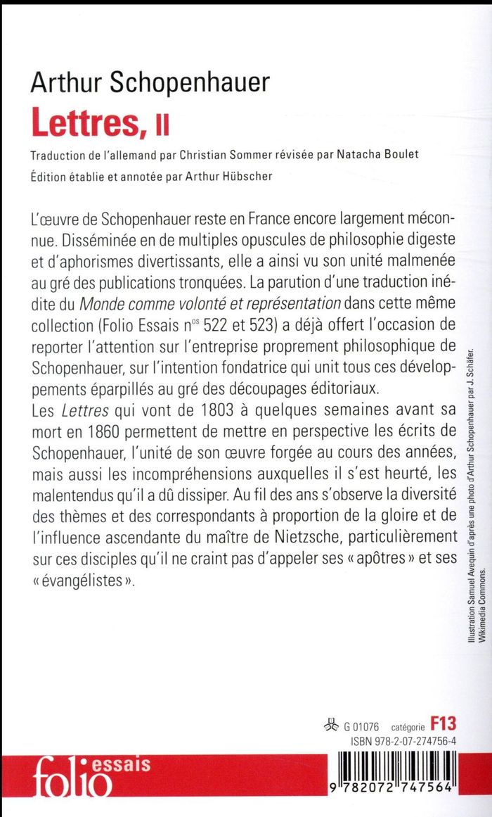 Quatrième de couverture de « Lettres »