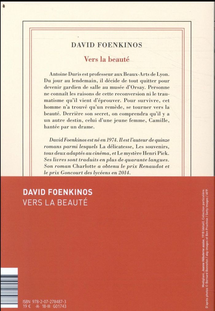 Quatrième de couverture de « Vers la beauté : roman »