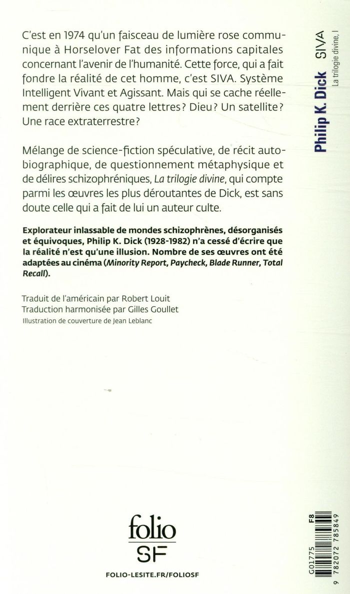 Quatrième de couverture de « SIVA »