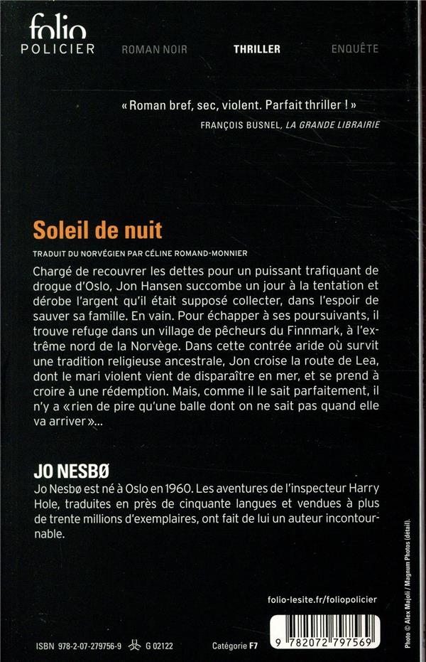 Quatrième de couverture de « Soleil de nuit »