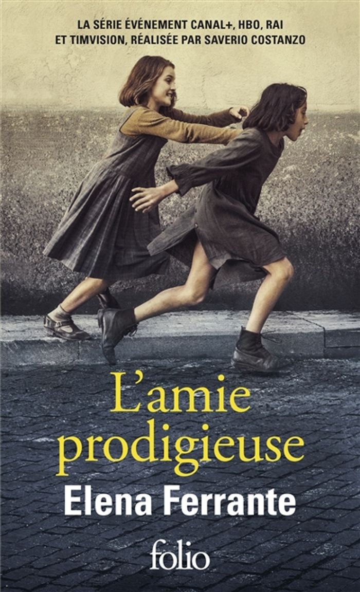 Couverture du livre « L'amie prodigieuse : enfance, adolescence » de Elena Ferrante, librairie Les Contes Infusés à Corte