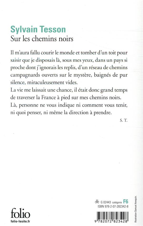 Quatrième de couverture de « SUR LES CHEMINS NOIRS »