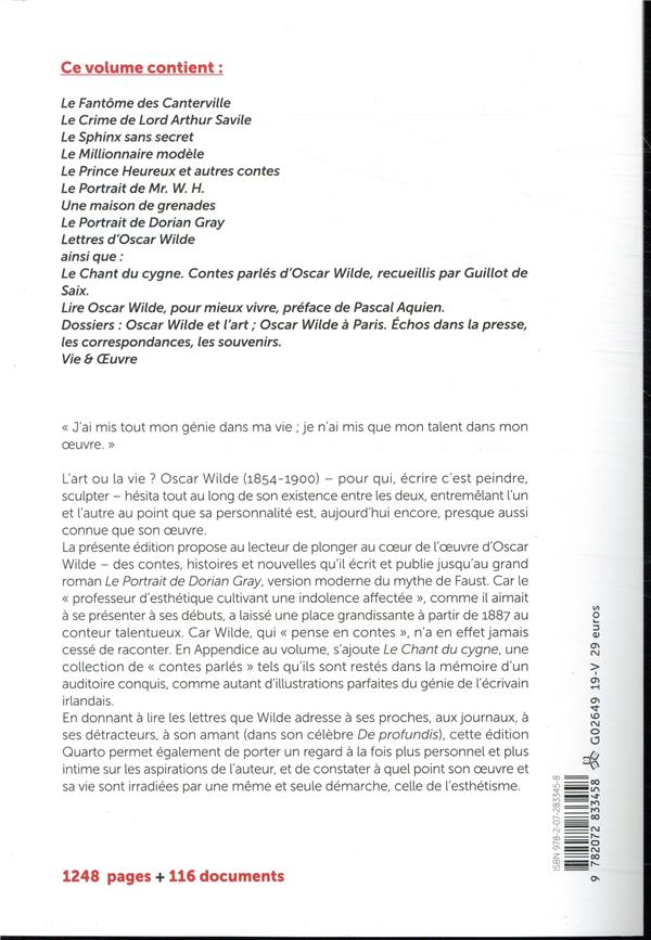 Quatrième de couverture de « Rien n'est vrai que le beau : oeuvre choisies, lettres »