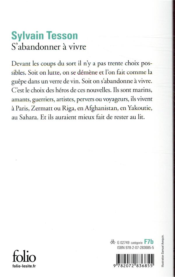 Quatrième de couverture de « S'ABANDONNER A VIVRE »