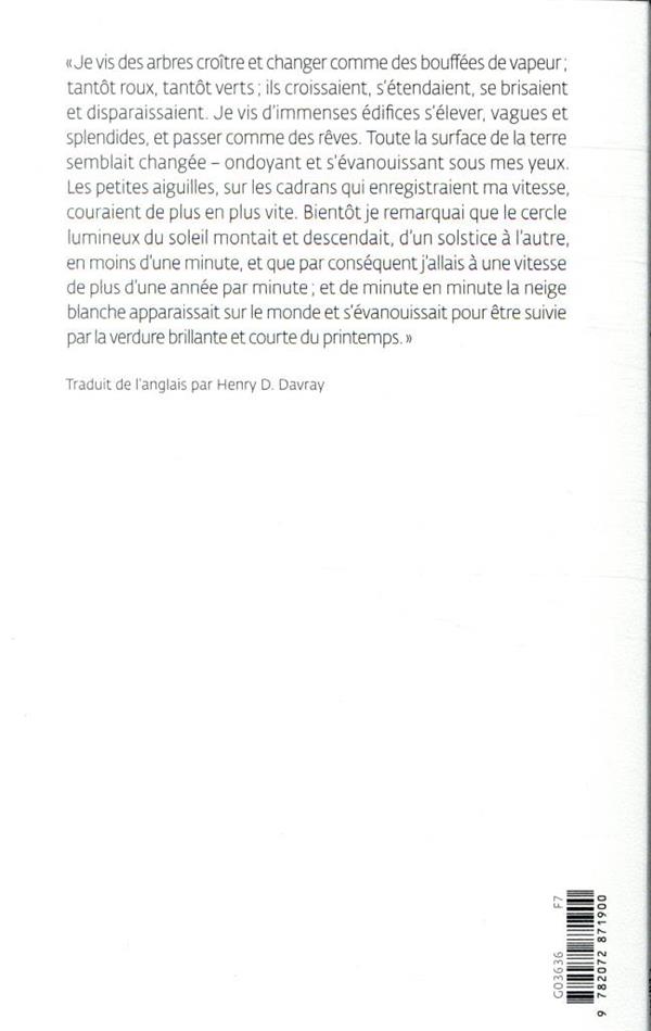 Quatrième de couverture de « La machine à explorer le temps »