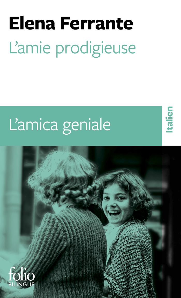 Couverture du livre « L'amie prodigieuse : enfance, adolescence » de Elena Ferrante, librairie Les Contes Infusés à Corte