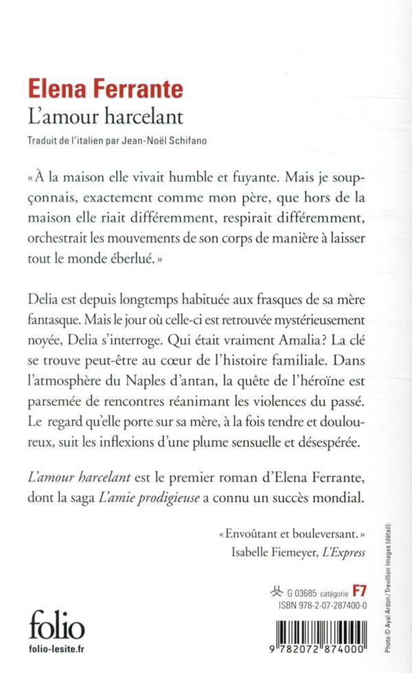 Quatrième de couverture de « L'amour harcelant »
