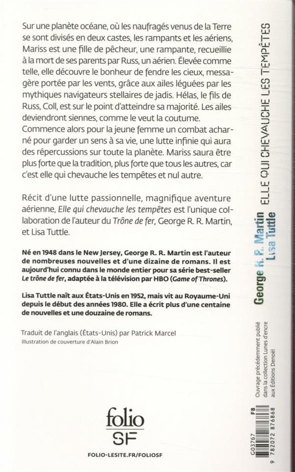 Quatrième de couverture de « Elle qui chevauche les tempêtes »