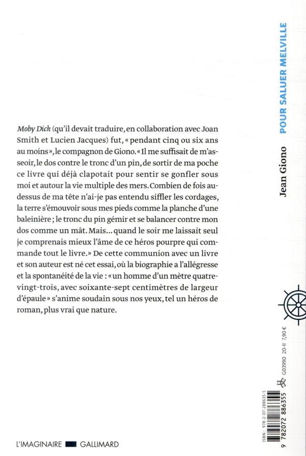 Quatrième de couverture de « Pour saluer Melville »
