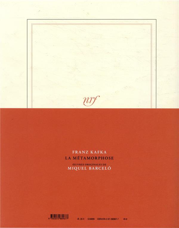 Quatrième de couverture de « La métamorphose »