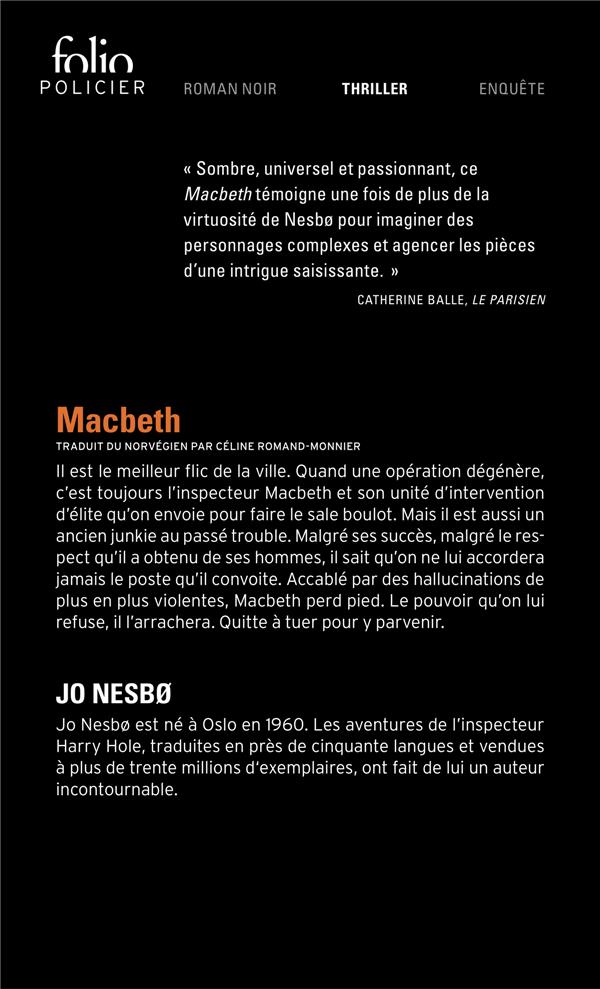 Quatrième de couverture de « Macbeth »